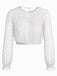 50er Mesh-Crop-Top mit Polka-Dots und Rüschenärmeln