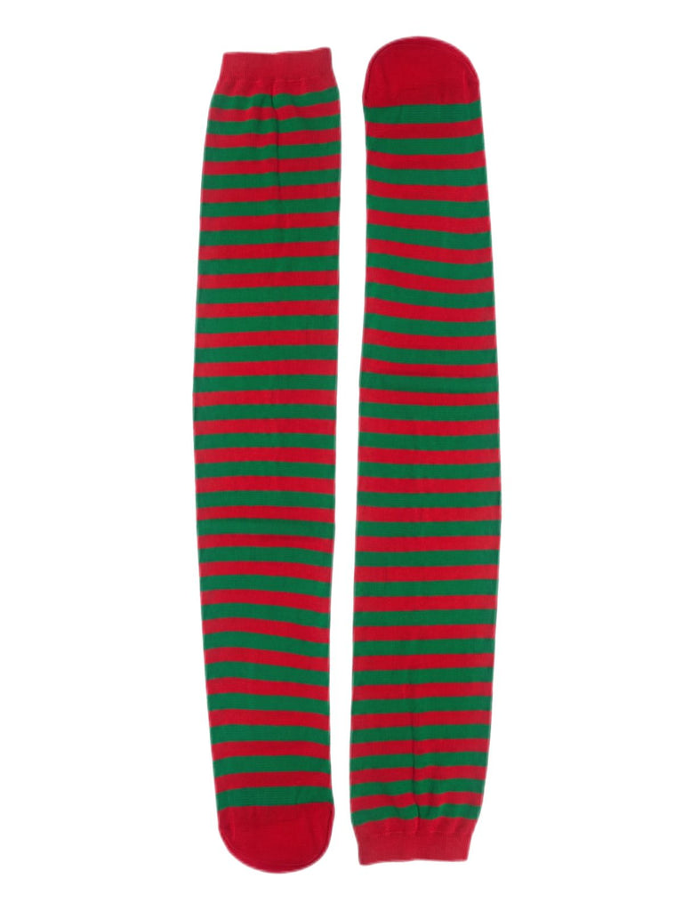 Grünes 40er Weihnachts-Elfenkostüm mit Samt und Gürtel
