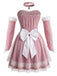 Rosa 50er trägerloses Hasen-Cosplay-Set mit Samt