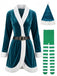 60er Weihnachts-Minikleid aus Samt mit Plüschbesatz