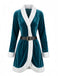 60er Weihnachts-Minikleid aus Samt mit Plüschbesatz
