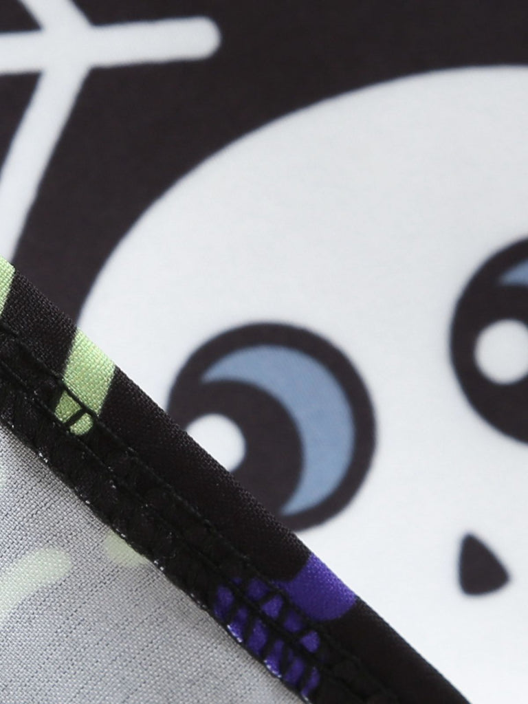 50er Halloween-Swingkleid mit Kürbis-Print und Blütenkragen