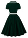 50er Swingkleid mit Blumenstickerei und Peter-Pan-Kragen
