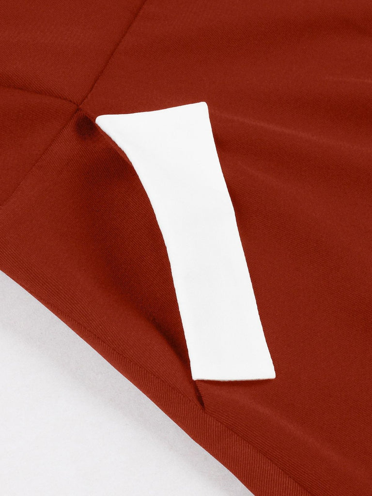 50er Reverskleid mit Kontrastpaspeln und Taschen