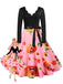 50er Halloween Swingkleid mit Kürbis und Blütenkragen
