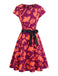 50er Halloween Swingkleid mit Kürbis- und Eulen-Print