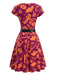 50er Halloween Swingkleid mit Kürbis- und Eulen-Print