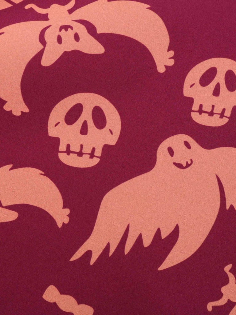 50er Halloween Swingkleid mit Kürbis- und Eulen-Print