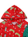 50er Weihnachts-Jumpsuit mit Tannenbaum-Print und Langarm