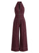 40er Jeans-Overall mit Neckholder und weitem Bein