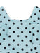 Hellblaues 50er Swingkleid mit eckigem Ausschnitt und Polka-Dots