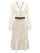 Beige 30er Satinbluse & gepunkteter Meerjungfrauenrock
