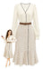 Beige 30er Satinbluse & gepunkteter Meerjungfrauenrock
