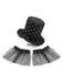 Schwarzes 50er Clown-Kostümset mit Polka-Dots und Streifen