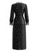 Schwarzes 70er Satinkleid mit Spitze, Cut-out und V-Ausschnitt
