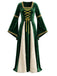 70er Mittelalter-Maxikleid mit Samt und Schnürung