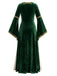 70er Mittelalter-Maxikleid mit Samt und Schnürung