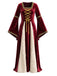70er Mittelalter-Maxikleid mit Samt und Schnürung