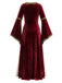 70er Mittelalter-Maxikleid mit Samt und Schnürung
