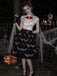 50er Halloweenkleid mit Augapfel- und Fledermausprint