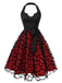 50er Halloween Kleid mit Fledermausprint und Neckholder