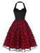 [Vorverkauf] 50er Halloween Kleid mit Fledermausprint und Neckholder