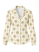 60er Langarm-Blumenbluse mit Revers