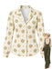 60er Langarm-Blumenbluse mit Revers