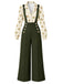 60er Set aus Blumenbluse und weiter Latzhose