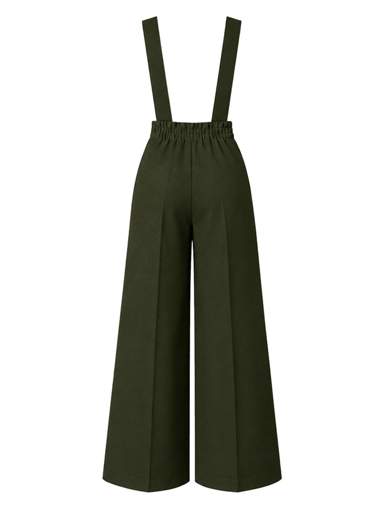 60er Set aus Blumenbluse und weiter Latzhose