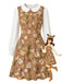 Braunes 60er Kleid mit Lebkuchen und Peter-Pan-Kragen