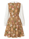Braunes 60er Kleid mit Lebkuchen und Peter-Pan-Kragen