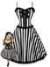 50er Streifen-Swingkleid mit Spaghettiträgern