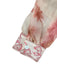 Rosa 70er Chiffon-Kleid mit Blumen und Ballonärmel