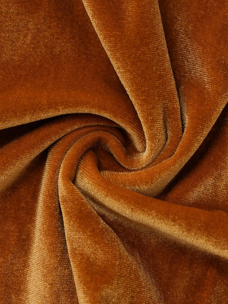 50er Weihnachts-Samtkleid mit Rentiermotiv und Kapuzencape