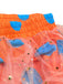 Orange 70er Disco Hose mit Polka-Dots und Rüschen