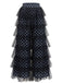 Schwarze 60er Hose mit Polka-Dots und Rüschen