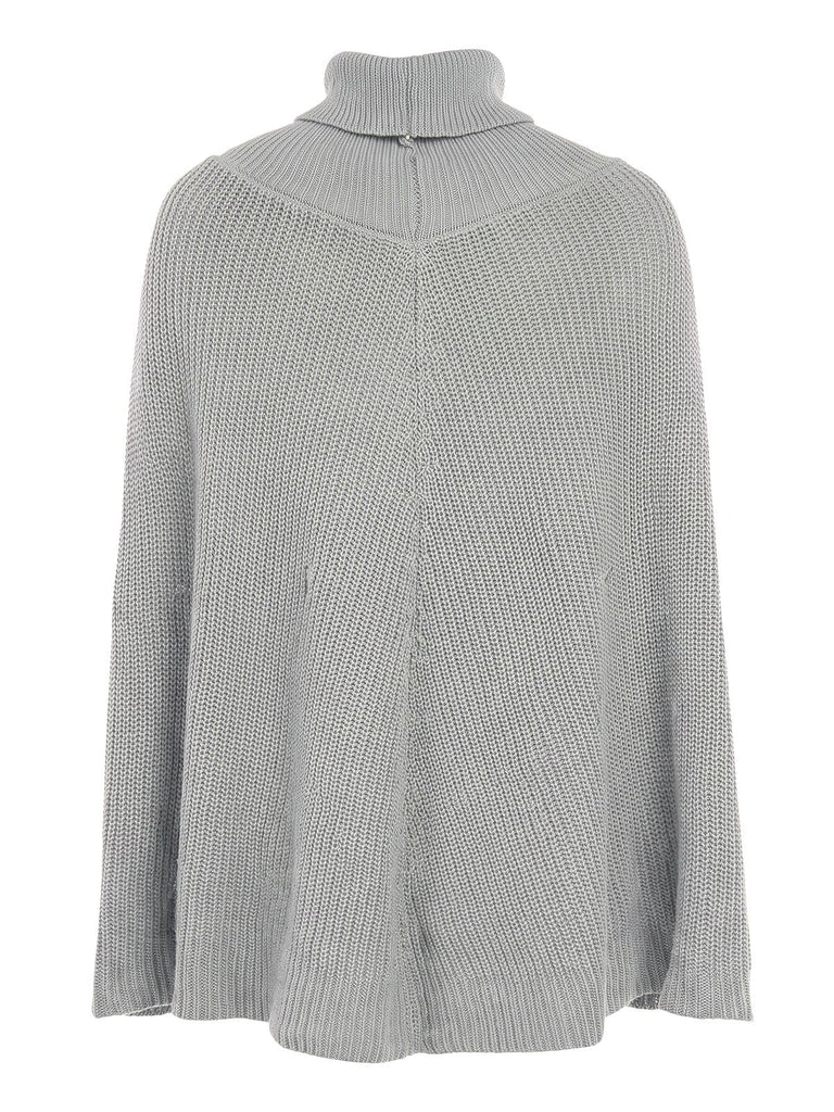 50er Rollkragen-Strickpullover mit Ärmeln im Cape-Look