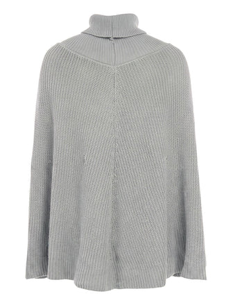 50er Rollkragen-Strickpullover mit Ärmeln im Cape-Look