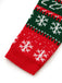 Rote & grüne kurze 50er Weihnachts-Strickjacke mit Schneeflocken