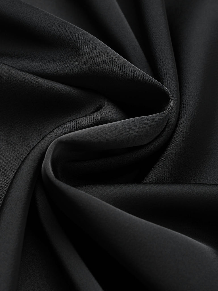 Schwarzes & weißes 60er Bodycon-Kleid mit Spitzenkragen und Schleife