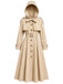 Khaki 50er Kapuzenkleid mit Zweiteiler-Optik und Gürtel