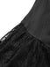 Schwarzes viktorianisches 70er Gothic-Korsettkleid mit Spitze und Rüschen