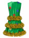 Grünes 70er ärmelloses A-Linien-Kleid mit Weihnachtsbaum