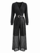 50er Pailletten-Jumpsuit mit V-Ausschnitt und Langarm