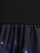 Lila 50er Halloween Kleid mit Kürbis, Blütenausschnitt und Schleife