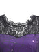 Lila 50er Halloween Swingkleid mit Katzen- und Kürbis-Print