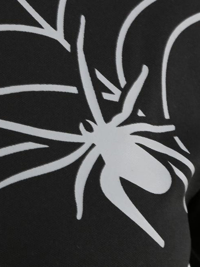 Schwarzes 50er Halloween Swingkleid mit Spinnennetz und Kürbis