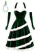 Grünes 50er Samtkleid mit Tannenbaum-Detail