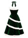 Grünes 50er Samtkleid mit Tannenbaum-Detail